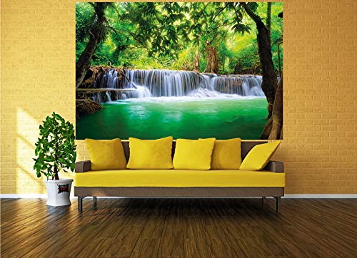 GREAT ART XXL Póster – Cascada De Feng Shui – Mural Decoración Naturaleza Selva Paisaje Paraíso Vacaciones Tailandia Asia Bienestar SPA Cartel De La Pared Y Foto Decoración (140 X 100 Cm)