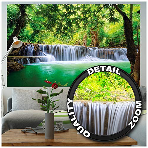 GREAT ART XXL Póster – Cascada De Feng Shui – Mural Decoración Naturaleza Selva Paisaje Paraíso Vacaciones Tailandia Asia Bienestar SPA Cartel De La Pared Y Foto Decoración (140 X 100 Cm)