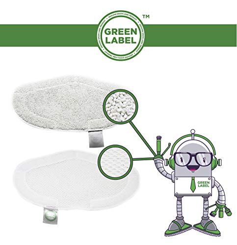 Green Label Empaque de 2 Paños Lavables de Microfilamento para Vaporetto Escobón con Cepillo Vaporforce (Reemplaza a PAEU0332)