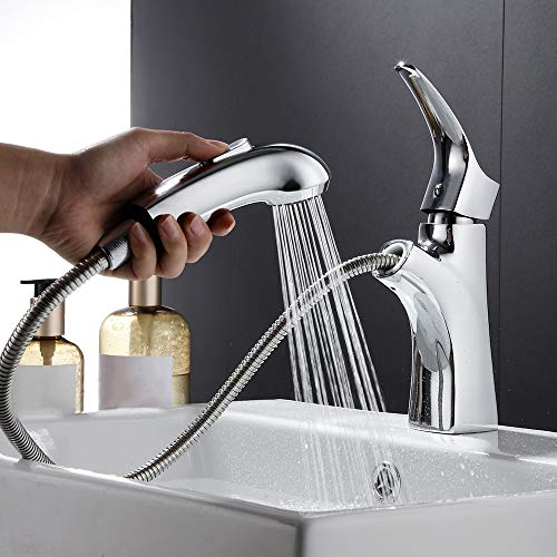 Grifo de cocina con alcachofa extensible, moderno grifo de cocina de alta presión, cromado, grifo monomando para lavabo, baño, agua fría y caliente, extensible, tipo B