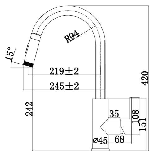 Grifo de Cocina Mizzo Trigo | Canilla de Fregadero Acero Inoxidable Cepillado | Giratorio de 360 grados | Caño Pivotante