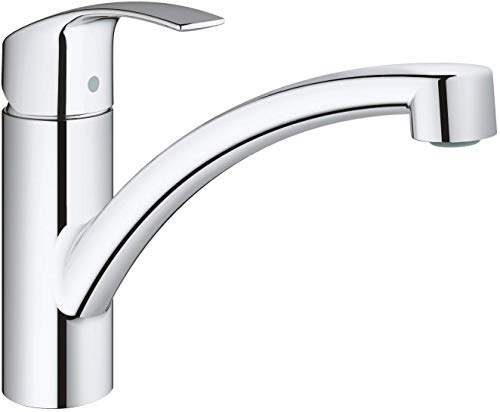 Grohe Eurosmart 33281002 - Grifo de Cocina, Ángulo de Giro de 140°, Acabado Grohe StarLight, Sistema Easy Exchange Mousseur, Conductos Internos independientes