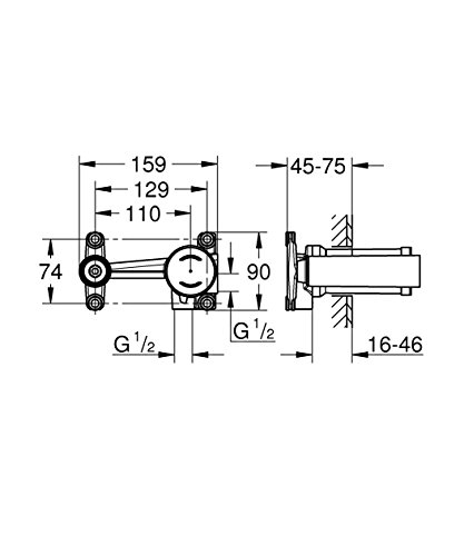 Grohe Eurostyle – Cuerpo Universal 1/2″ para Monomandos Murales (Ref. 23571000)