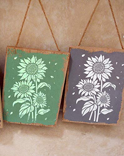 GSS Designs - Plantilla de girasol (12 x 16 pulgadas) - Plantillas de flores para pintar sobre madera, lienzo, papel, tela, suelo, pared, muebles, reutilizables para manualidades y regalos (SL-085)