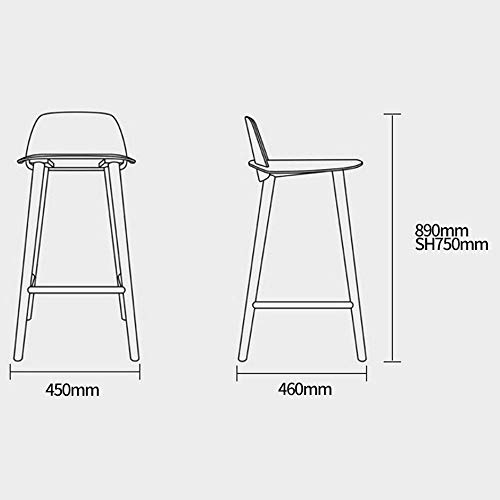 GTD Taburete Cocina, Taburetes de Bar de Madera con Respaldo reposapiés para mostrador Cafetería Desayuno Desayuno (89CM) (Color : S)