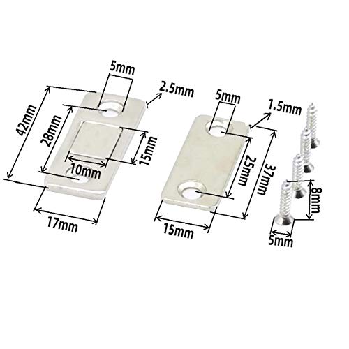Guador Iman Puerta Fuerte 12 Piezas Ultra Fino Fuerte Sujeción Tarea Pesada Pestillo Puerta Corredera con Tornillos Puerta Cierre Magnético para Cocina Alacena Cerraduras Cajón Clausura Guardarropa