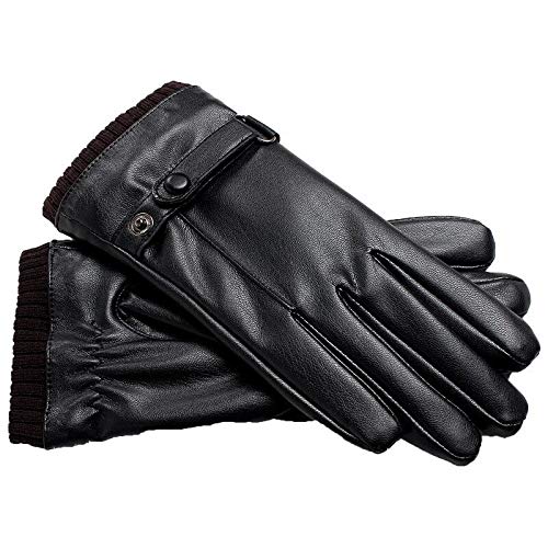 GUANAI Guante Hombres Estilo Simplicidad Muñeca Garantiza Cuero Invierno Guantes Impermeables Atmósfera Guante