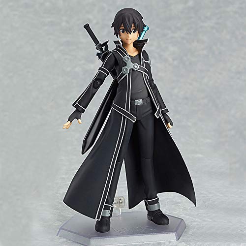 GUANGHHAO Sword Art Online Kirito Anime Figura 15 CM-Black Swordsman Kirito Figura de acción-Estatuilla Decoración Adornos Coleccionables Juguete Animaciones Modelo de Personaje