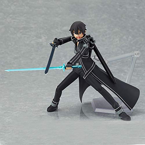 GUANGHHAO Sword Art Online Kirito Anime Figura 15 CM-Black Swordsman Kirito Figura de acción-Estatuilla Decoración Adornos Coleccionables Juguete Animaciones Modelo de Personaje