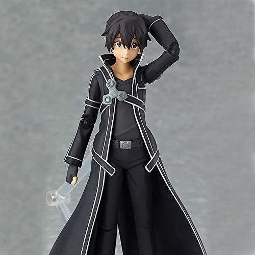 GUANGHHAO Sword Art Online Kirito Anime Figura 15 CM-Black Swordsman Kirito Figura de acción-Estatuilla Decoración Adornos Coleccionables Juguete Animaciones Modelo de Personaje