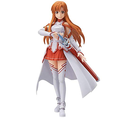 GUANGHHAO Sword Art Online Yuuki Asuna Figura de acción Figma 13.5CM-VRMMORPG YuukiAsuna-Figurine Decoración Adornos Coleccionables Juguete Animaciones Modelo de Personaje