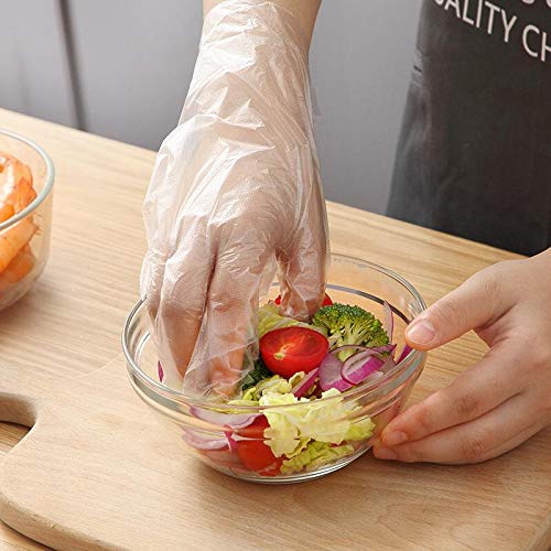 Guantes desechables de plástico para preparación de alimentos (200/400/1000 unidades),guantes desechables fruta y verdura, para Casa, Cocina, Jardín, Restaurante, talla única, transparentes