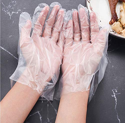 Guantes desechables de plástico transparente para cocinar, limpiar, pintar y manualidades a mano, alimentación y cuidado de mascotas, 1000 unidades