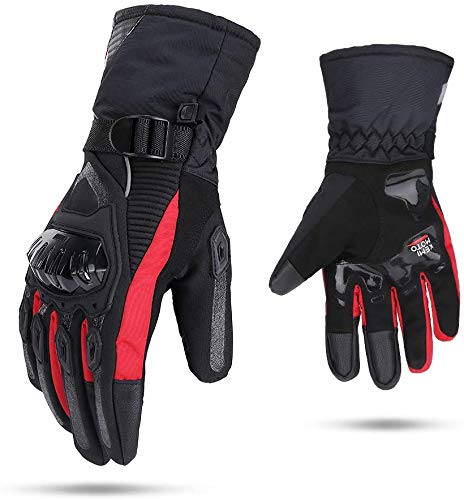 Guantes Moto Invierno Impermeable Pantalla Táctil Guantes Protectores de Motociclismo Dedo Completo para Invierno