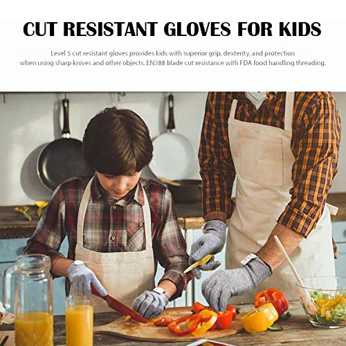 Guantes Resistentes a Los Cortes, 1 Par Guante Anticorte para Cocina, Guantes Resistentes al Corte Protección de Grado alimenticio 5, carnicero Seguridad Proteccion Guante para Cocina - XXXS