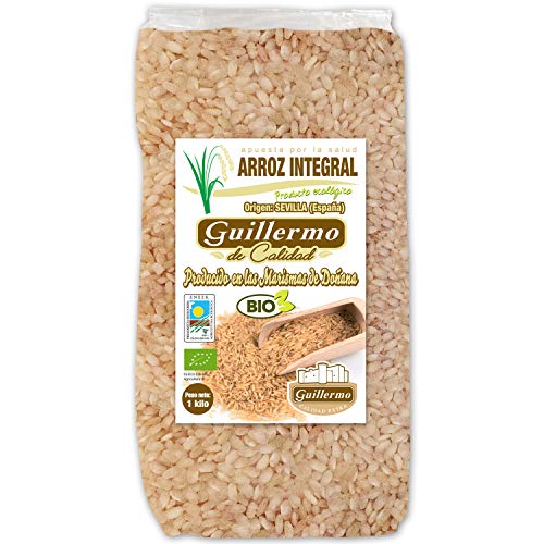 Guillermo Arroz Integral Redondo Ecológico BIO Marisma de Doñana para paellas y risottos 100% Natural 1000gr