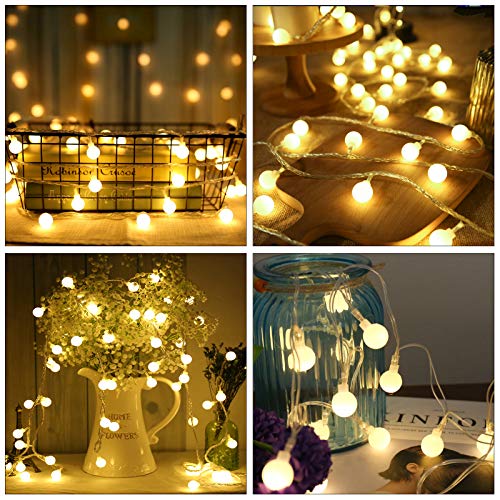 Guirnalda Luces, Cadena de Luces LED USB, Luces de Cadena Impermeable 4M 40LED 8 Modos Decorativas para Exterior, Interior, Jardines Fiesta de Navidad, Luz de Hadas Intensidad Regulable (Blanco)