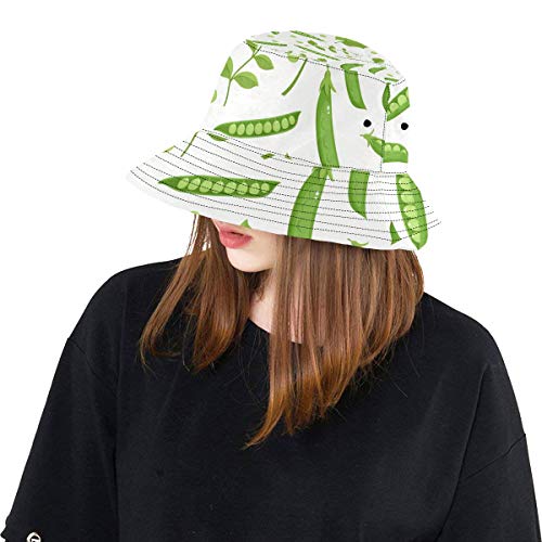 Guisantes Verdes Frijoles pequeños Dibujos Animados Verano Unisex Pesca Sombreros Solteros Cubos niños Adolescentes Mujeres y Hombres con Pescador Empacable Gorra béisbol al Aire Libre Deporte Picnic