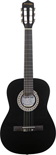 Guitarra acústica 3/4  (91,4 cm), con de cuerdas de nailon para guitarra infantil clásica, color negro