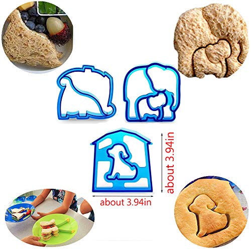 Gurxi Moldes para Galletas Bento Animal Almuerzo Sándwiches Molde para Galletas de Delfines Moldes de Comida Bento para Hacer el Almuerzo Infantil Forma de Animal Rebanadas Galletas 6 Piezas