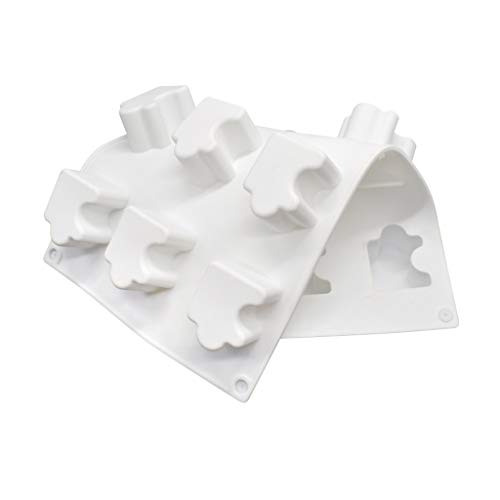 Gwxevce 12/20 Agujeros Molde de jabón de Silicona Antiadherente 3D Puzzle Vela Pastel de Chocolate para Hornear Blanco