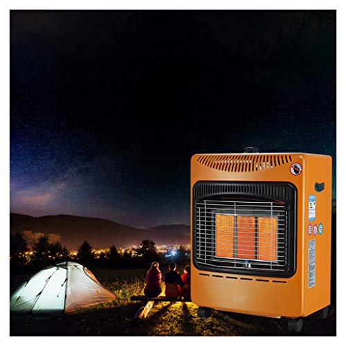 GXFC 4200W Estufa de Gas GLP, con Temporizador, Ruedas Portátil, Calefactor de Espacio Infrarrojo, Protección de Seguridad, Naranja