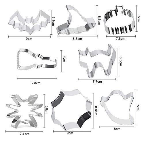 Halloween Moldes para Galletas, HOMEK Set de 10 Halloween Cortador de galletas Cortadores de repostería Moldes para Fondant Chocolate Repostería