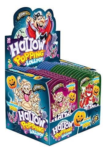 Halloween Popping Lollipop - Caramelo duro con palo con caramelo en polvo con chasquidos para mojar - 36 unidades x 13 gramos