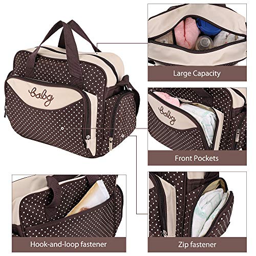 HALOViE Set 5 kits Bolsa de Mama para Bebe Biberon Cambiador de Pañales Bolsa Hospital Maternidad Bolso Bebé para Viaje Carro Carrito Biberón Colchoneta Comida Pañal con Gran Capacidad Viaje