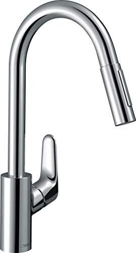 Hansgrohe 31815000 Focus grifo de cocina con ducha extraíble, cromo