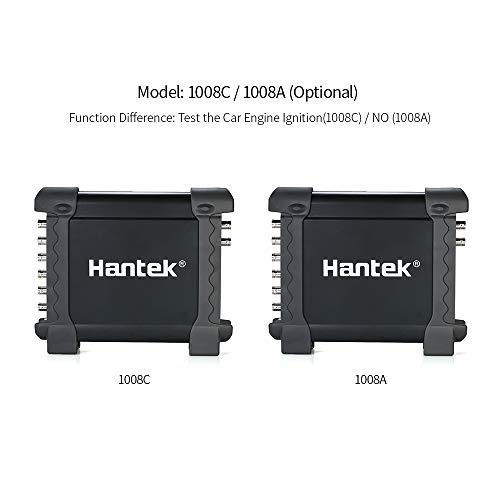 Hantek Osciloscopio automocion coche digital 8 Canales,osciloscopios automotriz portatiles 2.4MSa / s 100kHz Diagnóstico Programable Generador de Señal Automóvil 8CH USB2.0