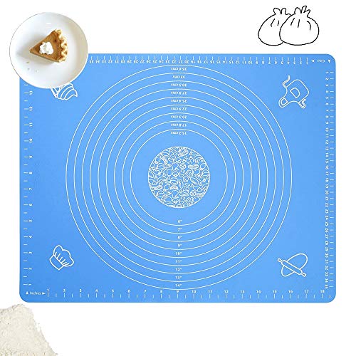 Hanyousheng 1 Pack Silicone Baking Mat Antiadherente tapete Reutilizable Tapete Protector de encimera 50×40cm Azul Reutilizable Tapete de Silicona para amasar y Hornear