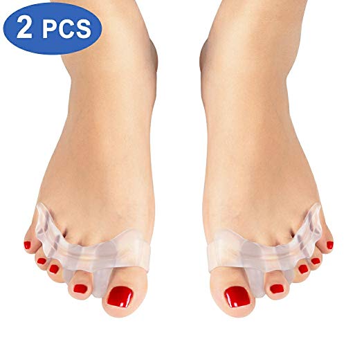 Haofy Gel Separadores de Dedos del Pie, Separador Dedos Pie Silicona para Hallux Valgus Dedos de Martillo, Correctores de dedos del pie para Alivio del Dolor de Pie, Ajuste Ballet Yoga Atletas - 1 Par