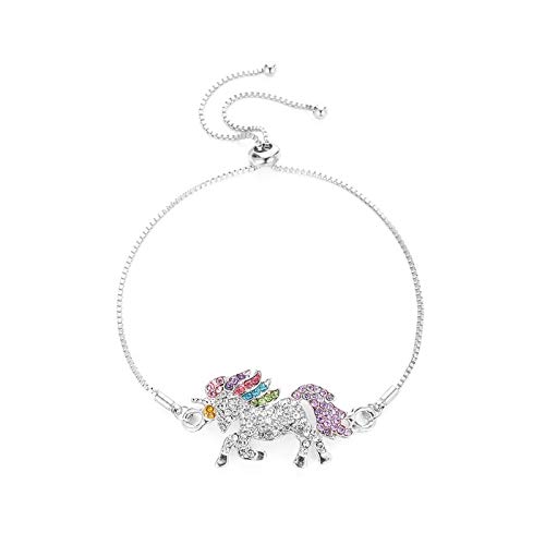 HAOHAOCHENG-WL Necesidades de la Familia Unicornio Diamante Pulsera no complicada Personalidad azucarada Pequeño Estudiante Pulsera de la Novia de Regalo Fresca (Color : Gold)