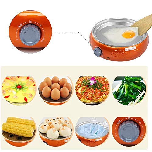 HAOT Cocedor de Huevos，Cocina de Huevo Multifuncional de 2 Capas Calentador de Alimentos de máquina de Tortillas de Acero Inoxidable Vaporizador de Crema de Huevo, 220V