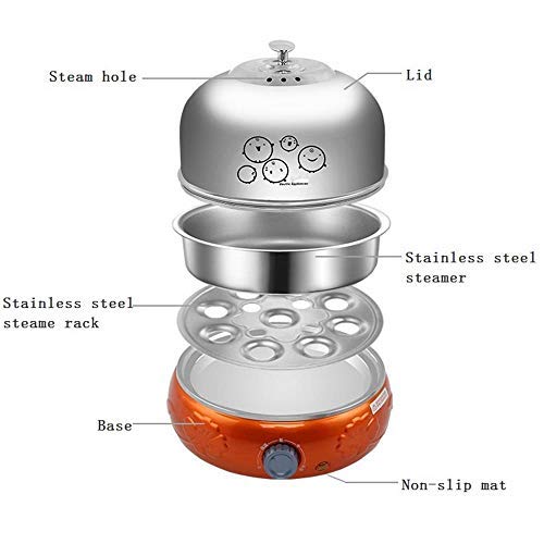 HAOT Cocedor de Huevos，Cocina de Huevo Multifuncional de 2 Capas Calentador de Alimentos de máquina de Tortillas de Acero Inoxidable Vaporizador de Crema de Huevo, 220V