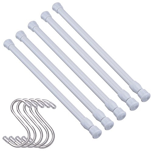 HAOYUNTE 5 Piezas Barra Extensible Armario Ajustable de 15,7 Pulgadas a 27,5 Pulgadas(40-70cm) para proyectos de Bricolaje Barra Armario,Cocina,baño,Armario,Armario,Ventana,estantería