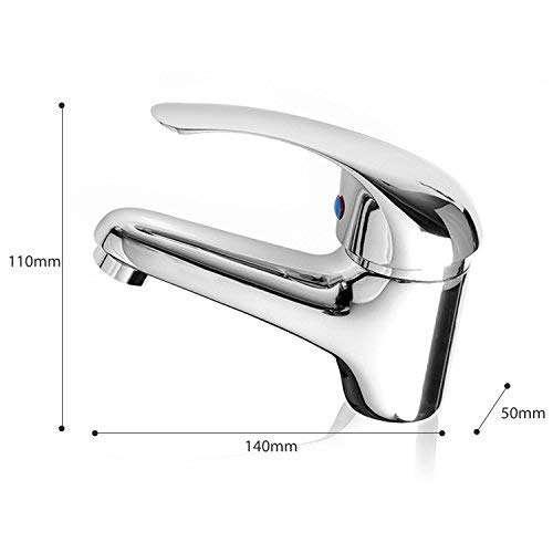 Hapilife Grifo Mezclador Fregadero Grifo de Baño Monomando Lavabo Grifo de cuenca Grifería baño Agua fría y caliente Cromado, Conexión Actualizada 3/8" Española,10 Años Garantía