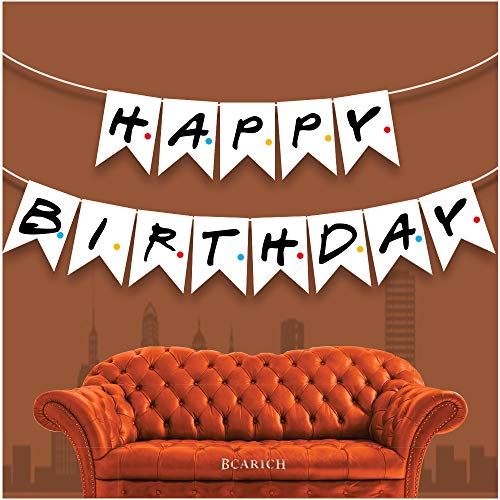 Happy Birthday Pancarta, FRIENDS TV Show bandera de fiesta temática de amigos, fiesta de cumpleaños telón de fondo para fans de FRIENDS