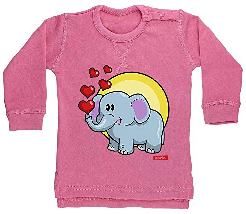 Hariz - Suéter para bebé, diseño de elefante, corazones, rana, animales, jungla, más tarjetas de regalo Algodón de azúcar rosa. Talla:6-12 meses