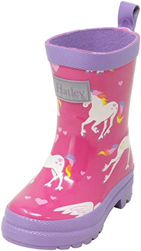 Hatley Rain Boots, Botas de Agua Chica, Rosa (Rainbow Unicorns), 34 EU (3 US)