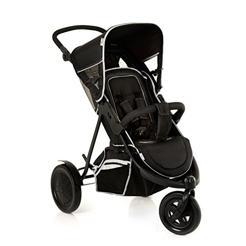 Hauck Freerider Silla de paseo gemelar para 1 o 2 niños de diferentes edades, asientos desmontables, tandem, de 0 meses (acoplando capazo blando) hasta 2 x 15 kg, dos protectores de lluvia, negro