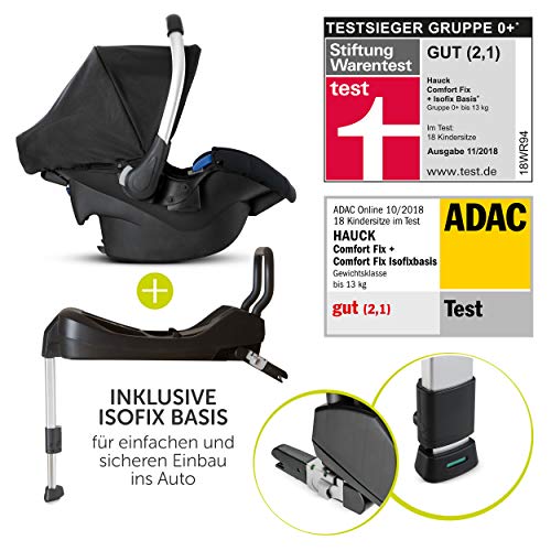 Hauck Saturn R Duoset - Cochecito 3 en 1 - Capazo, Silla de Paseo, Grupo 0 con base ISOFIX y accesorios - Sistema de viaje del nacimiento hasta 25 kg - Demin silver