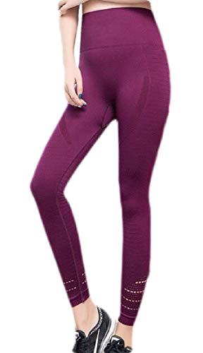 H&E Leggings Deportivos de Talle Alto para Mujer, para Levantamiento de Peso en el Exterior Rojo Rojo Vino S