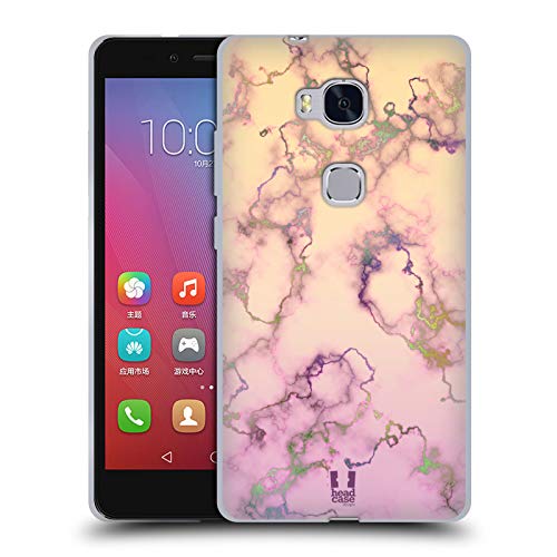 Head Case Designs Lila Y Crema Mármol Iridiscente Carcasa de Gel de Silicona Compatible con Huawei Honor 5X / GR5