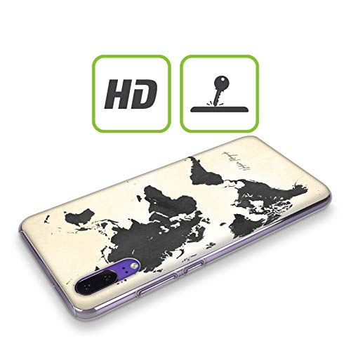 Head Case Designs Oficial Nature Magick Acuarela Negro y Crema Mapa Vintage del Mundo Carcasa rígida Compatible con Huawei Honor 5X / GR5