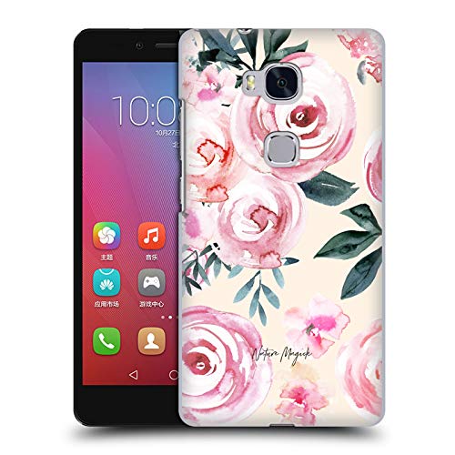 Head Case Designs Oficial Nature Magick Ramo de Flores de Color Crema Rosa Rubor Rosas Acuarela Carcasa rígida Compatible con Huawei Honor 5X / GR5