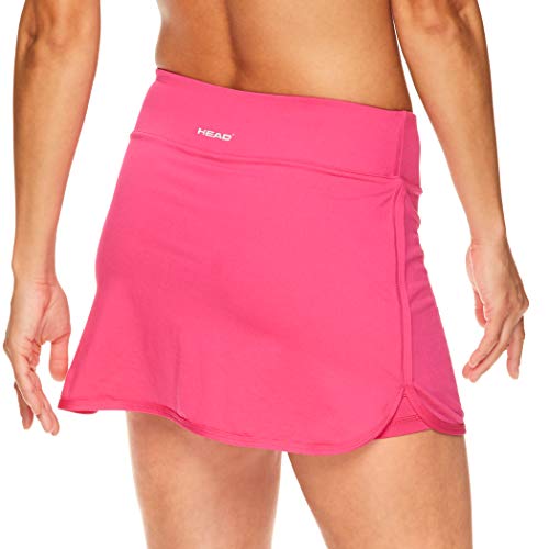 HEAD Falda de tenis atlética para mujer con bolsillo para pelota - Entrenamiento Golf ejercicio y running Skort - Rosa - X-Large