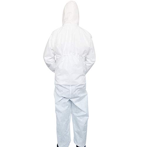 HEALLILY Overol Desechable Overol de Trabajo Muñeca Y Capucha Elásticas Ropa Protectora Desechable para Primeros Auxilios Suministro Blanco Talla Xxl