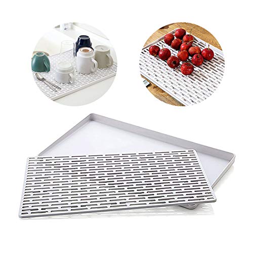 Hebudy - Escurreplatos de doble capa de silicona para secar platos, cuencos, verduras y frutas, utensilios de cocina